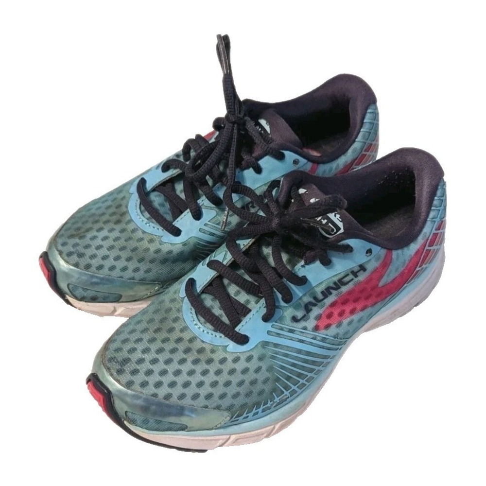 Brooks Women's Launch 3 Tennis Shoes Running Sneakers Teal Pink DNA Size 6.5